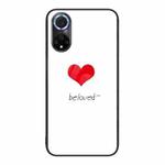 For Huawei nova 9 Colorful Painted Glass Phone Case(Red Heart)