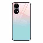 For Huawei P50 Pro Colorful Painted Glass Phone Case(Blue Sky)