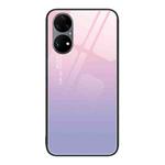For Huawei P50 Pro Colorful Painted Glass Phone Case(Purple Sky)