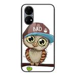 For Huawei P50 Pro Colorful Painted Glass Phone Case(Owl)