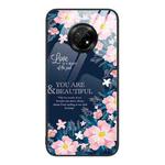 For Huawei Enjoy 20 Plus 5G Colorful Painted Glass Phone Case(Flower)