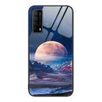 For Huawei Enjoy 20 SE Colorful Painted Glass Phone Case(Moon Hill)
