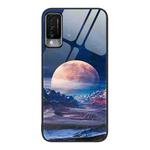 For Huawei Maimang 10 Colorful Painted Glass Phone Case(Moon Hill)