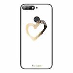 For Huawei Enjoy 8e Colorful Painted Glass Phone Case(Golden Love)