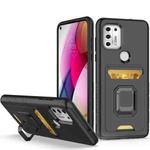 For Motorola Moto G Stylus 5G Card Shield Magnetic Holder Phone Case(Black)
