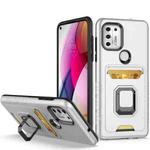 For Motorola Moto G Stylus 5G Card Shield Magnetic Holder Phone Case(Silver)