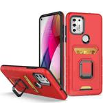 For Motorola Moto G Stylus 5G Card Shield Magnetic Holder Phone Case(Orange)