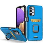 For Samsung Galaxy A32 Card Shield Magnetic Holder Phone Case(Royal Blue)
