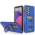 For Samsung Galaxy A33 5G Card Shield Magnetic Holder Phone Case(Royal Blue)