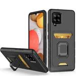 For Samsung Galaxy A42 5G Card Shield Magnetic Holder Phone Case(Black)