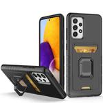 For Samsung Galaxy A72 Card Shield Magnetic Holder Phone Case(Black)