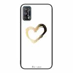 For Realme 7 Colorful Painted Glass Phone Case(Golden Love)
