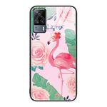 For vivo S9e Colorful Painted Glass Phone Case(Flamingo)