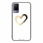 For vivo S9 Colorful Painted Glass Phone Case(Golden Love)