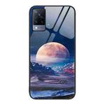 For vivo S9 Colorful Painted Glass Phone Case(Moon Hill)