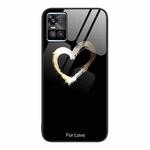 For vivo S10 Colorful Painted Glass Phone Case(Black Love)