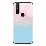 For vivo V15 Colorful Painted Glass Phone Case(Blue Sky)