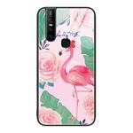 For vivo V15 Colorful Painted Glass Phone Case(Flamingo)