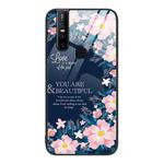 For vivo V15 Colorful Painted Glass Phone Case(Flower)