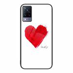 For vivo V21 Colorful Painted Glass Phone Case(Love)