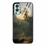 For OnePlus Nord 2 5G Colorful Painted Glass Phone Case(Moon)