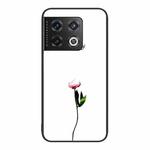 For OnePlus 10 Pro Colorful Painted Glass Phone Case(A Flower)
