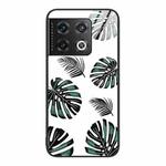 For OnePlus 10 Pro Colorful Painted Glass Phone Case(Banana Leaf)