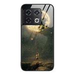 For OnePlus 10 Pro Colorful Painted Glass Phone Case(Moon)