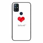 For OnePlus Nord N10 5G Colorful Painted Glass Phone Case(Red Heart)