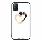 For OnePlus Nord N10 5G Colorful Painted Glass Phone Case(Golden Love)