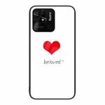 For Xiaomi Redmi 10C Colorful Painted Glass Phone Case(Red Heart)