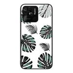 For Xiaomi Redmi 10C Colorful Painted Glass Phone Case(Banana Leaf)