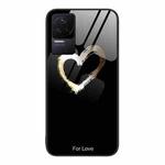 For Xiaomi Redmi K50 Pro Colorful Painted Glass Phone Case(Black Love)