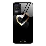For Xiaomi Redmi K50 Colorful Painted Glass Phone Case(Black Love)