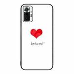 For Xiaomi Redmi Note 10 Pro 4G Colorful Painted Glass Phone Case(Red Heart)