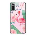 For Xiaomi Redmi Note 10 Pro 4G Colorful Painted Glass Phone Case(Flamingo)