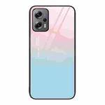 For Xiaomi Redmi Note 11T Pro Colorful Painted Glass Phone Case(Blue Sky)