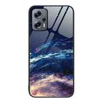 For Xiaomi Redmi Note 11T Pro Colorful Painted Glass Phone Case(Starry Sky)