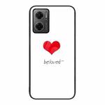 For Xiaomi Redmi Note 11E Colorful Painted Glass Phone Case(Red Heart)