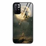 For Xiaomi Redmi Note 11 5G Colorful Painted Glass Phone Case(Moon)