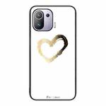 For Xiaomi Mi 11 Pro Colorful Painted Glass Phone Case(Golden Love)