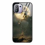 For Xiaomi Mi 11 Pro Colorful Painted Glass Phone Case(Moon)