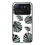 For Xiaomi Mi 11 Ultra Colorful Painted Glass Phone Case(Banana Leaf)
