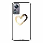 For Xiaomi 12 Pro Colorful Painted Glass Phone Case(Golden Love)
