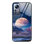 For Xiaomi 12 Pro Colorful Painted Glass Phone Case(Moon Hill)