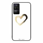 For Xiaomi Redmi K40S Colorful Painted Glass Phone Case(Golden Love)