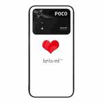 For Xiaomi Poco M4 Pro Colorful Painted Glass Phone Case(Red Heart)