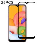 For Galaxy A01 25 PCS Full Glue Full Cover Screen Protector Tempered Glass Film