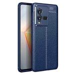 For vivo iQOO 10 Litchi Texture TPU Shockproof Case(Navy Blue)