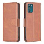 For Motorola Moto G42 4G Lambskin Texture Leather Phone Case(Brown)